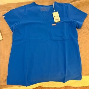 Figs Royal Blue Catarina Scrub Top